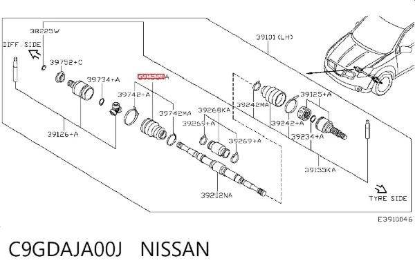Пыльник ШРУСа внутренний C9GDAJA00J Nissan/Infiniti