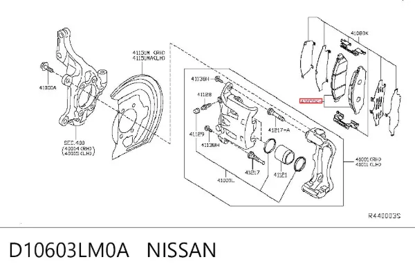 Передние тормозные колодки D10603LM0A Nissan/Infiniti