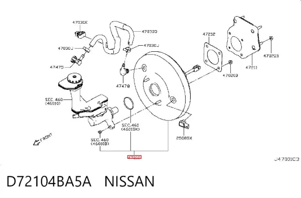Усилитель тормозов D72104BA5A Nissan/Infiniti