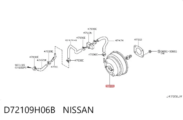 Усилитель тормозов D72109H06B Nissan/Infiniti