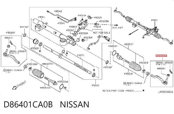 Рулевой наконечник D86401CA0B Nissan/Infiniti