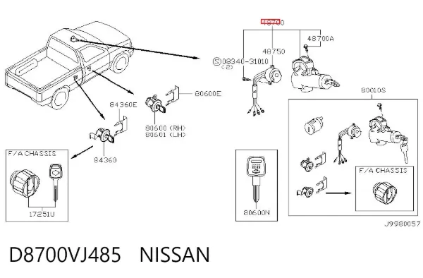  D8700VJ485 Nissan/Infiniti