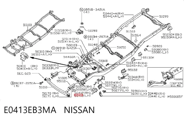 Подушка рамы (крепления кузова) E0413EB3MA Nissan/Infiniti
