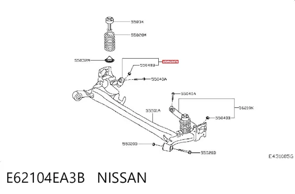 Амортизатор задний E62104EA3B Nissan/Infiniti
