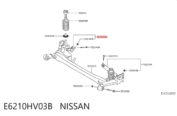 Амортизатор задний E6210HV03B Nissan/Infiniti
