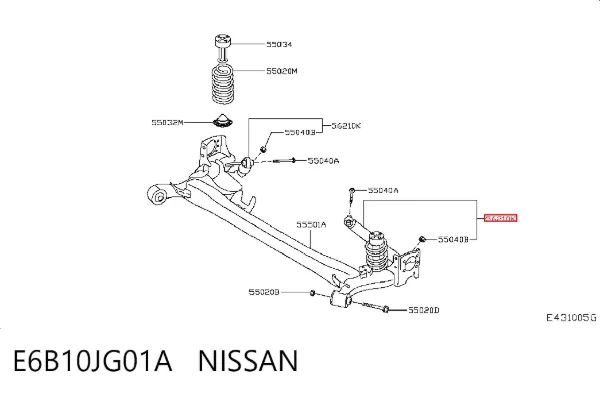 Амортизатор задний E6B10JG01A Nissan/Infiniti