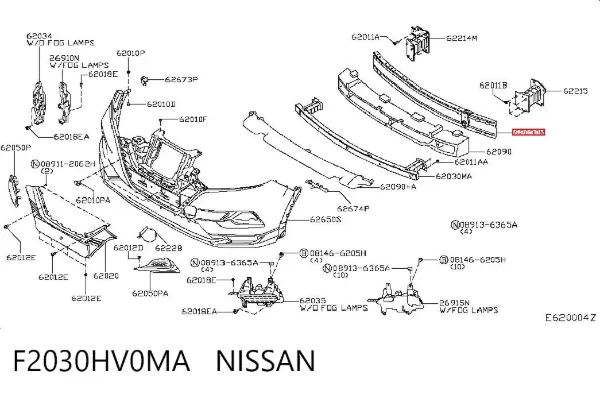 Усилитель переднего бампера F2030HV0MA Nissan/Infiniti