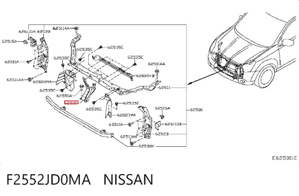 Кронштейн замка капота F2552JD0MA Nissan/Infiniti