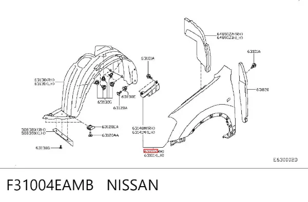 Крыло переднее правое F31004EAMB Nissan/Infiniti