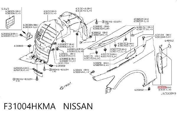 Крыло переднее правое F31004HKMA Nissan/Infiniti