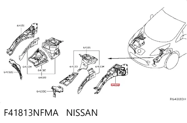 Усилитель переднего лонжерона F41813NFMA Nissan/Infiniti