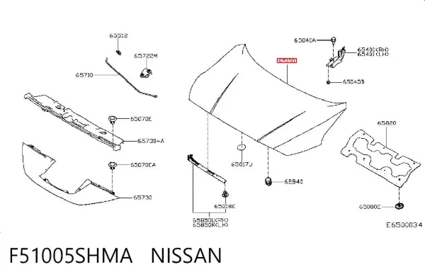 Капот F51005SHMA Nissan/Infiniti
