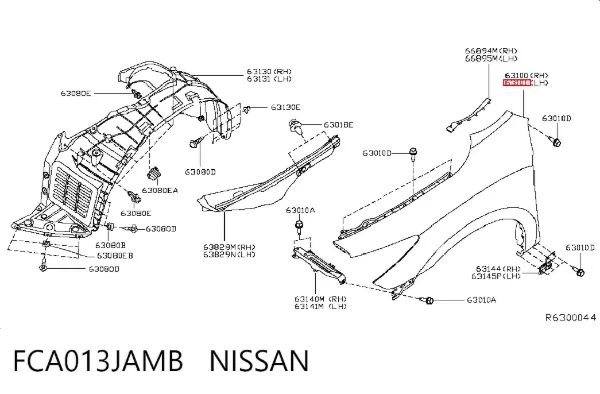 Крыло переднее левое FCA013JAMB Nissan/Infiniti