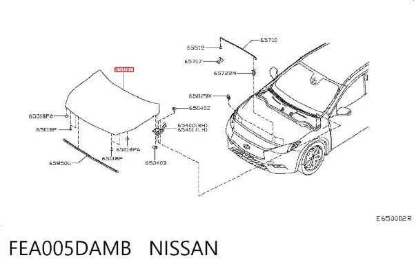 Капот FEA005DAMB Nissan/Infiniti