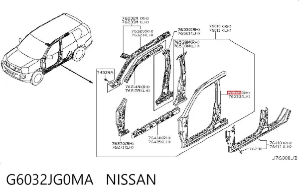 Проем передней правой двери G6032JG0MA Nissan/Infiniti
