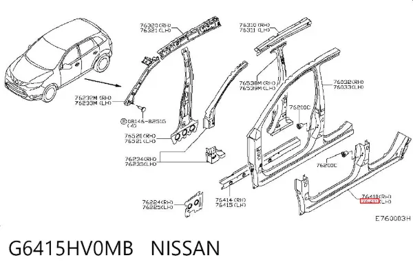 Порог внешний левый G6415HV0MB Nissan/Infiniti