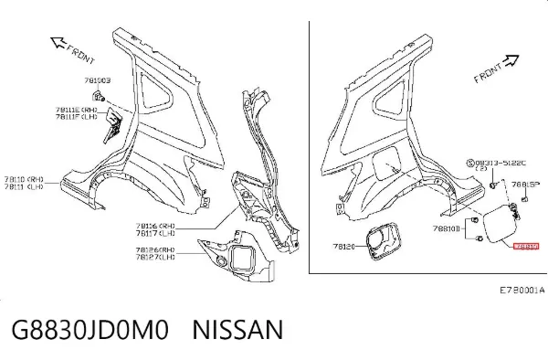 Лючок бензобака Nissan Qashqai I