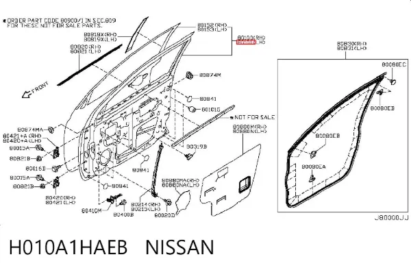 Дверь передняя левая H010A1HAEB Nissan/Infiniti