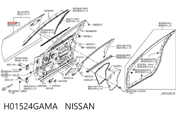 Дверь передняя правая H01524GAMA Nissan/Infiniti