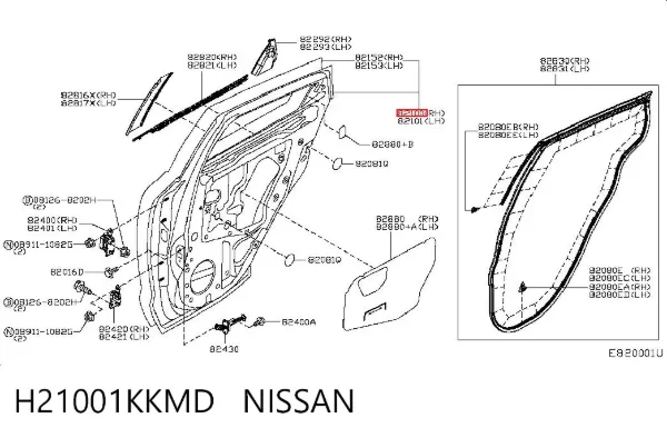 Дверь задняя правая H21001KKMD Nissan/Infiniti
