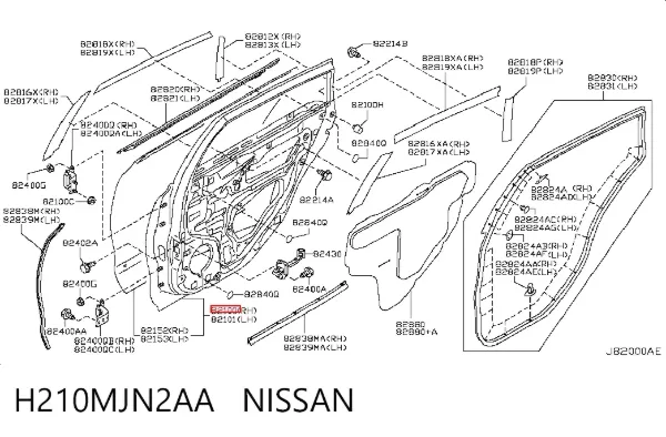Дверь задняя правая Nissan Teana J32