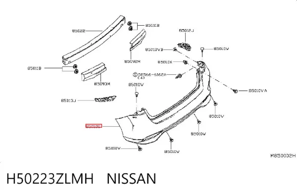 Задний бампер H50223ZLMH Nissan/Infiniti