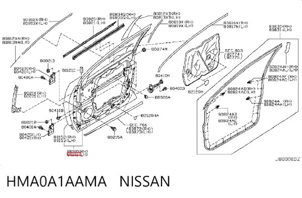Дверь передняя левая HMA0A1AAMA Nissan/Infiniti
