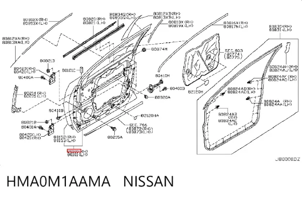 Дверь передняя правая HMA0M1AAMA Nissan/Infiniti
