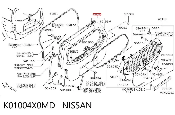 Ляда K01004X0MD Nissan/Infiniti