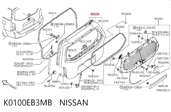 Ляда K0100EB3MB Nissan/Infiniti