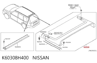 Спойлер багажника (двери 3/5-й задней) NISSAN K60308H400