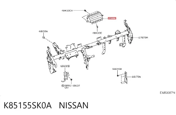 Подушка безопасности пассажира K85155SK0A Nissan/Infiniti
