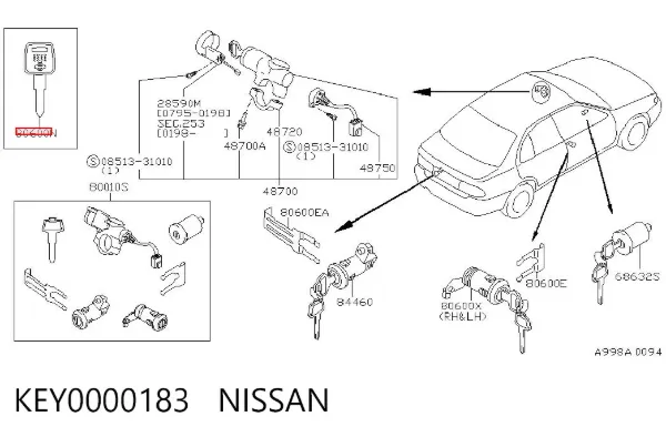 Ключ-заготовка KEY0000183 Nissan/Infiniti