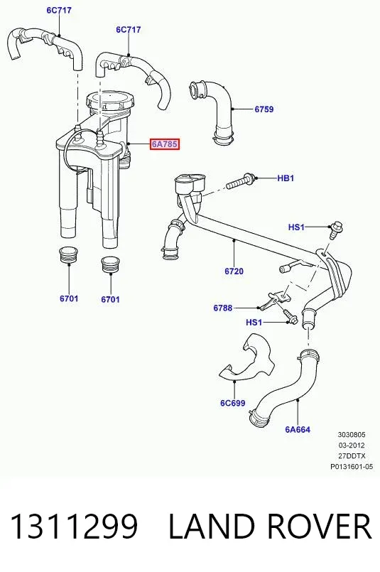 Клапан вентиляции картерных газов 1311299 Land Rover