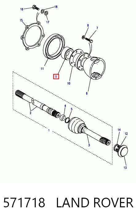 Сальник полуоси 571718 Land Rover