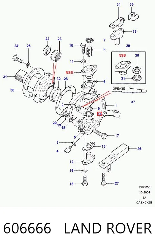 Подшипник цапфы передней 606666 Land Rover