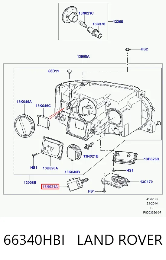 Лампочка ксеноновая 66340HBI Land Rover