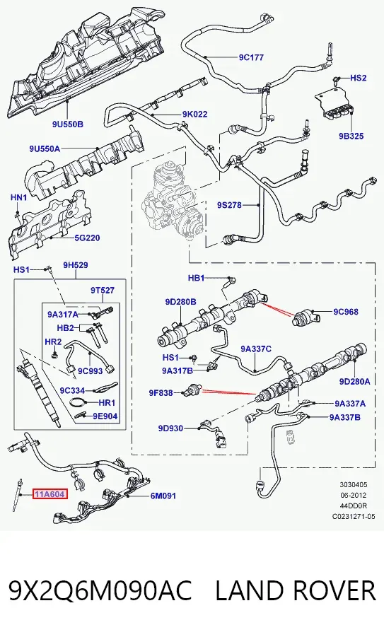 Свечи накала 9X2Q6M090AC Land Rover