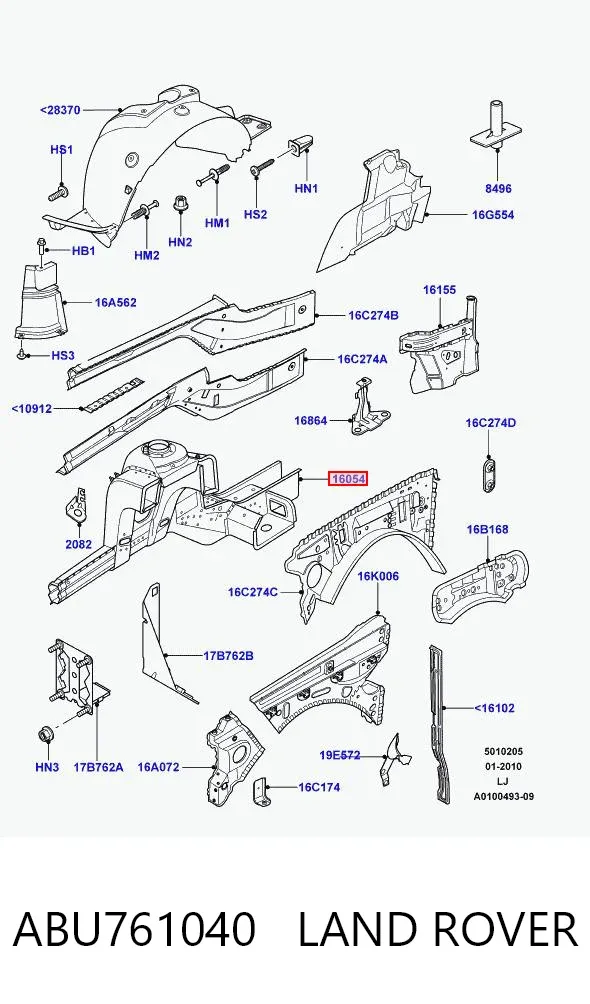 Лонжерон правый ABU761040 Land Rover
