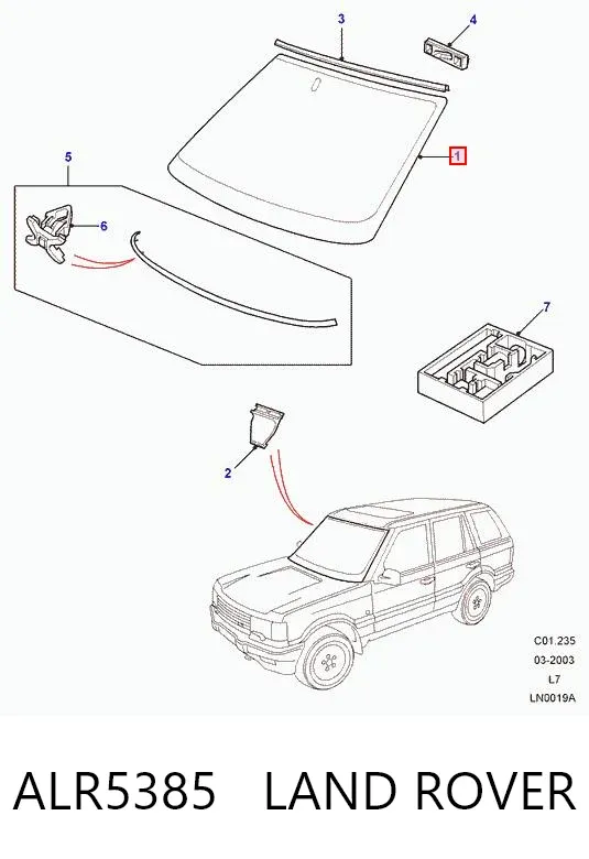 Лобовое стекло ALR5385 Land Rover