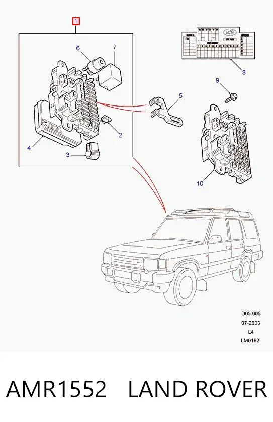 Блок предохранителей AMR1552 Land Rover