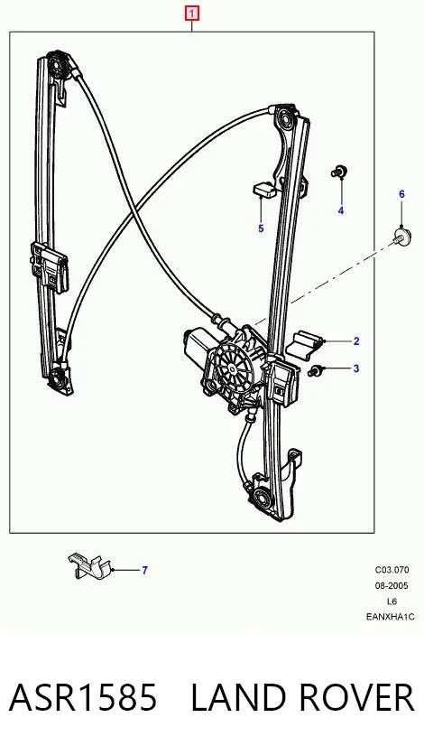 Стеклоподъемник передней левой двери ASR1585 Land Rover