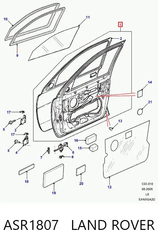 Дверь передняя левая ASR1807 Land Rover