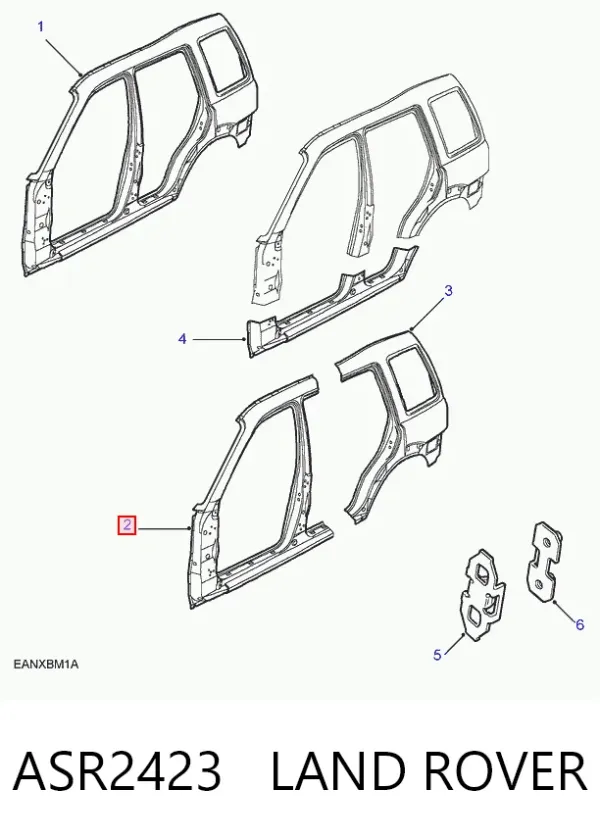 Проем передней левой двери ASR2423 Land Rover