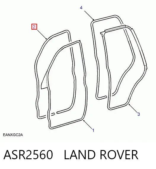 Прокладка двери передней ASR2560 Land Rover