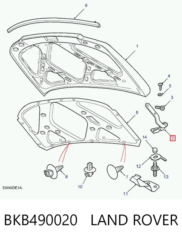 Петля капота правая BKB490020 Land Rover