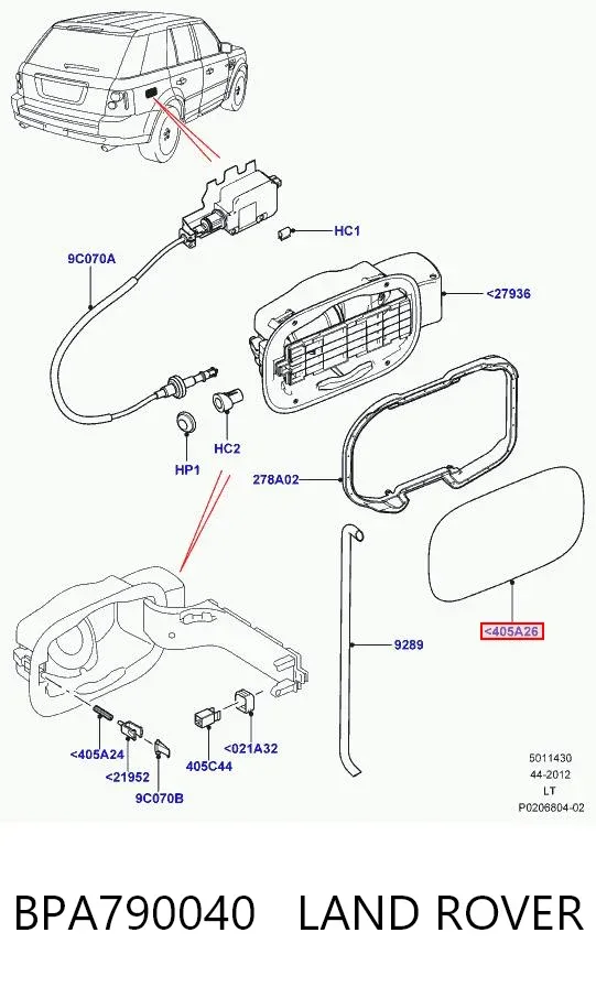 Лючок бензобака BPA790040 Land Rover