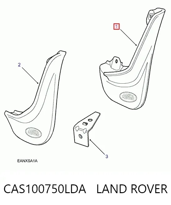 Брызговик передний левый CAS100750LDA Land Rover