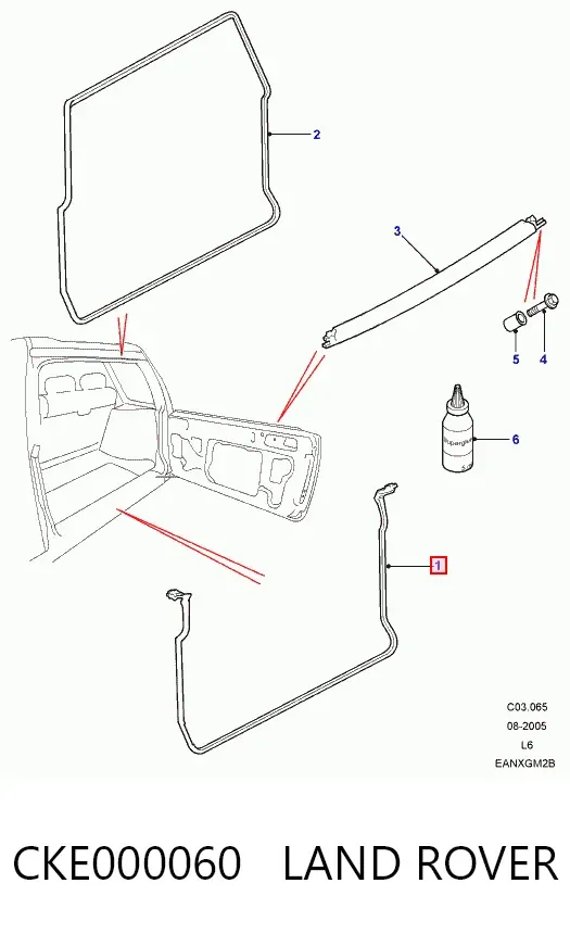 Уплотнитель багажника (двери 3/5-й задней) CKE000060 Land Rover