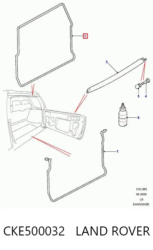 Уплотнитель багажника (двери 3/5-й задней) CKE500032 Land Rover